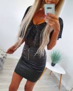 Зеленый Боди с оборками и блестками