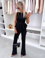Gaiši Bēša Blūze Ar Peplum Siluetu