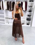 Черный Эластичное миди-платье с подкладкой