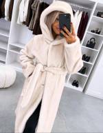 Коричневый Роскошное зимнее пальто с капюшоном