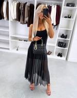 Коричневый Эластичное миди-платье с подкладкой