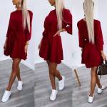 Khaki Keskelt Seotav Mugav Vabaaja Kleit