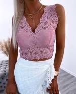 White Stretch Lace Top
