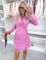 Balts Pieguļoša žaketes Stila Kleita