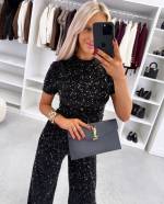 Brązowy Miękkie Spodnie Z Cekinami