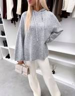 Светло-бежевый Мягкий свитер в стиле худи