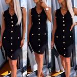 White Gold-buttoned Bodycon Dress