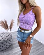 Punane Venivast Pitsist Crop Top