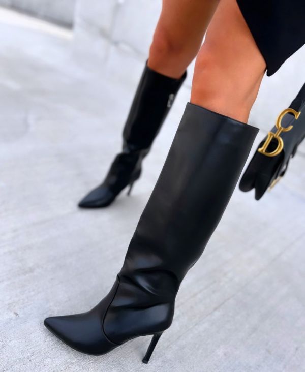 Black Heeled Comfortable Boots