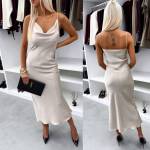 Фиолетовый Шелковистое платье на бретелях