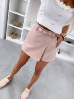 Светло-бежевый Юбка-шорты с ремнем