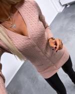 Mėlyna Long Buttoned Sweater