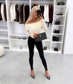 Jasny Beż Top Z Elastycznej Koronki Jasny Beż Top Z Elastycznej Koronki