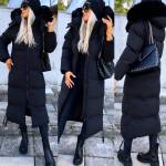 Black Hooded Warm Winter Parka