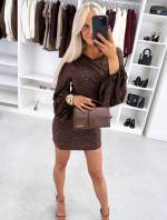 Tumši Sarkans Elastīga Pieguļoša Kleita Ar Platām Piedurknēm