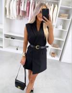 Светло-бежевый Платье-пиджак с ремнём