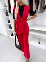 Светло-розовый Брюки прямого кроя комфортной посадки