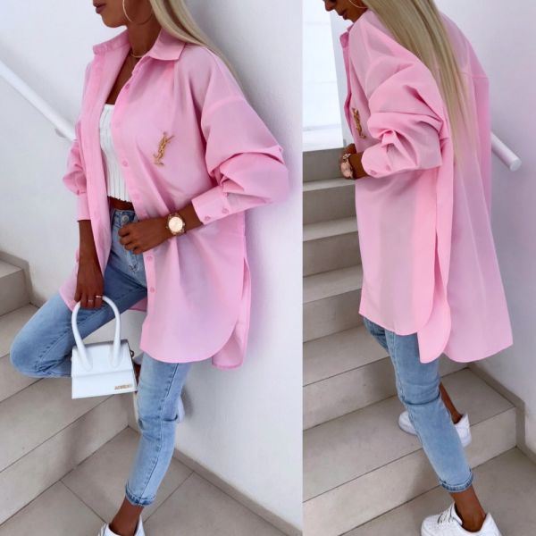 Pink Longer Back Oversized Blouse