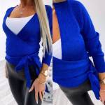 Roheline Läikega Eest Seotav Kampsun