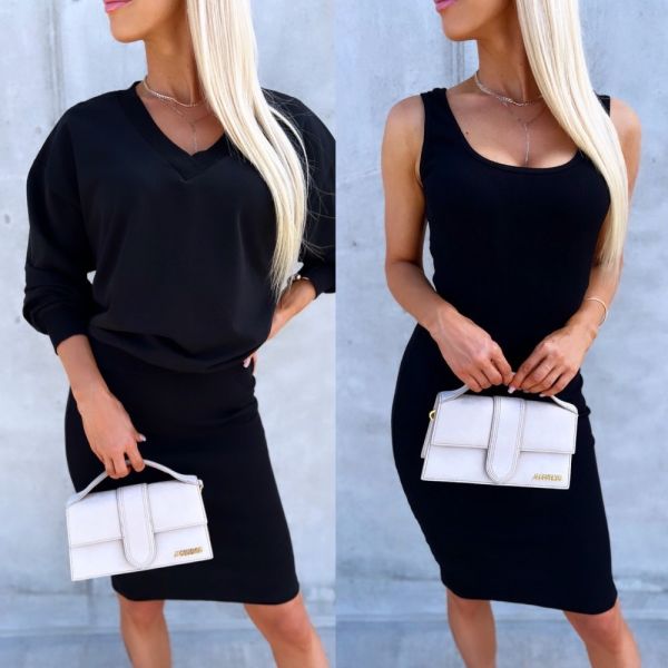Black Two-piece Casual Set