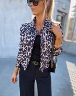 Leopards Jacket With Zipper