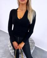 Black V-neck Sweater