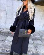 Beige Luxury Fur Coat