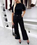 Черный Прямые классические брюки