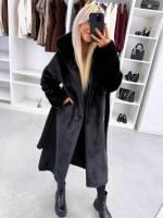 Коричневый Роскошное зимнее пальто с капюшоном