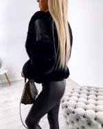 Серый Короткая шуба с мехом