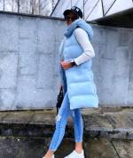 Бежевый Жилетка с капюшоном 