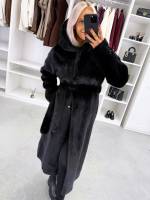 Коричневый Роскошное зимнее пальто с капюшоном