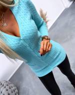 Šviesiai Rausvos Spalvos Long Buttoned Sweater