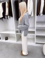 Светло-бежевый Мягкий свитер в стиле худи