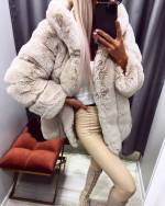White Luxury Hooded Fur Coat