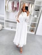 Черный Кружевное платье с поясом