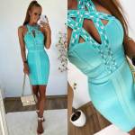 Rožinis Aptemta Suknelė Su Blizgučiais