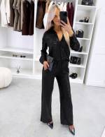 Juoda Švelnus Dviejų Dalių Komplektas Su Blizgučiais