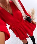 темно-красный Платье - комбинезон из скользкой ткани