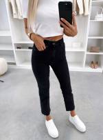 Черный Мягкие джинсы Mom Fit