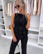 Gaiši Bēša Blūze Ar Peplum Siluetu