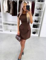 Czarny Rozkloszowana Sukienka Z Dopasowaną Talią