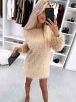 Melns Garām Piedurknēm Plūstoša Kleita