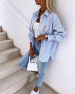 Striped oversized blouse