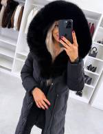 Черный Зимняя парка с регулируемой талией