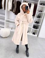 Коричневый Роскошное зимнее пальто с капюшоном