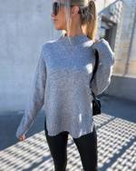 Taupe Soft Sweater With Slit