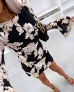 Fuksia Mustriga Bodycon Kleit