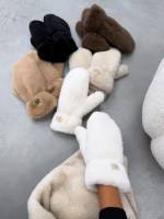 Бежевый Мягкие уютные перчатки