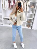 Серый Куртка Oversized на молнии